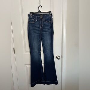 Judy Blue Flare Jeans Womens 0/24 Blue Dark Wash High Rise High Waist Stretch
